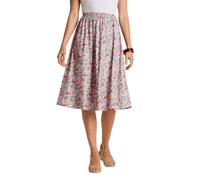 Chums Ladies Floral Print Skirt with Easy Pull-On Elasticated Waist Petite (25") & Regular (27") Length Khaki 24