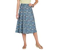 Chums Ladies Floral Print Skirt with Easy Pull-On Elasticated Waist Petite (25") & Regular (27") Length Navy Floral Print 22
