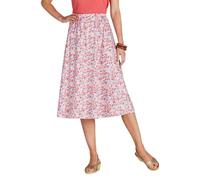Chums Ladies Floral Print Skirt with Easy Pull-On Elasticated Waist Petite (25") & Regular (27") Length Peach 20