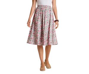 Chums Ladies Floral Print Skirt with Easy Pull-On Elasticated Waist | Stylish Design With Flower Printed Detail | Petite (25") & Regular (27") Length, Sizes 10 - 24