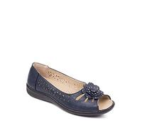 Chums Ladies Flower Slip On Open Toe Sandal Navy 6 UK