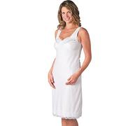 Chums Ladies Full Slips (Pack of 2) Soft & Comfortable Women's Underslips with Lace Detail Classic Lingerie Essentials White 18