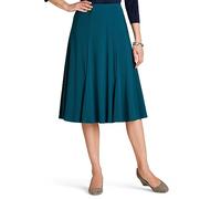 Chums Ladies Lined Soft Jersey Skirt with Godet Panels - Elegant Mid-Length Style Teal 10