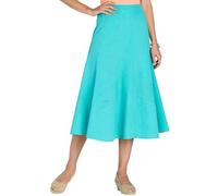 Chums Ladies Linen Mix Skirt with Godet Panels, Cotton Lining & Elasticated Waist Mint 20