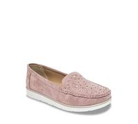 Chums Ladies Mock Suede Loafer Wide Fitting Pink 4 UK