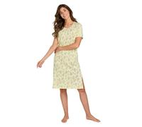 Chums Ladies Pack of 3 Short Sleeve Print Nightdresses - 100% Cotton Breathable Knee-Length Nighties with Mixed Prints - Soft Pull-On Sleepwear