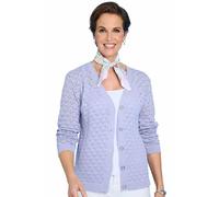 Chums Ladies Pointelle Knit Button-Up Cardigan - Lightweight Summer Sweater Lavender 14-16