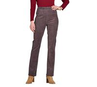Chums Ladies Pull On Needlecord Trousers Cotton Rich Stretch Elasticated Waist Warm Comfortable Smart Casual Corduroy Trousers Sizes 10-22 Grey 14
