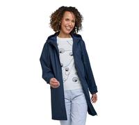Chums Ladies Showerproof Hooded Raincoat, Lightweight Waterproof Zip Coat with Adjustable Drawcord Hood, Lined Interior & Stud-Fastening Pockets, Navy or Mocha, Sizes 10-20 Navy 14