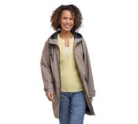 Chums Ladies Showerproof Hooded Raincoat, Lightweight Waterproof Zip Coat with Adjustable Drawcord Hood, Lined Interior & Stud-Fastening Pockets, Navy or Mocha, Sizes 10-20 Mocha 14