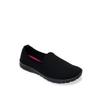 Chums Ladies Slip On Leisure Shoes with Contrast Insole, Memory Foam Comfort, Flexible Lightweight Walking Pumps/Trainers Black 7 UK