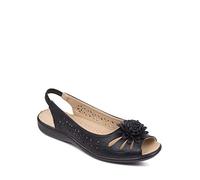 Chums Ladies Slip On Open Toe Sandal With Elastic Heel Black 3 UK