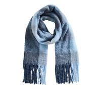 Chums Ladies Soft Boucle Woven Check Scarf with Tassels | Women's Winter Wrap, Generous 190 x 52cm Size with 20cm Tassels, Soft Texture and Pastel Check Design