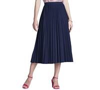 Chums Ladies Sunray Permanent Pleat Jersey Skirt Comfortable and Stylish Elasticated Waist Two Length Options Navy 18 Petite