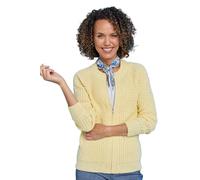 Chums Ladies Textured Marl Knit Zip Cardigan Stylish Layering for Spring & Autumn Long Sleeve V-Neck Vanilla 24-26