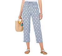 Chums Ladies Viscose Crop Print Trouser Navy White Print 14