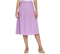 Chums Ladies Viscose Print Pleat Front Skirt Elasticated Back Waist Machine Washable 25" or 27" Lengths Lavender 16