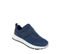 Chums Ladies Wide E Fit Front Fasten Trainers with Lightweight Mesh, Easy On & Adjustable Touch Fasten Walking Shoes for Women Navy 6