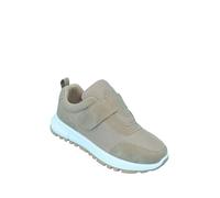 Chums Ladies Wide E Fit Front Fasten Trainers with Lightweight Mesh, Easy On & Adjustable Touch Fasten Walking Shoes for Women Stone 3
