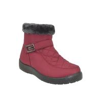 Chums Ladies Wide EE Fit Quilted Side Zip Showerproof Boot Thermal Lining & Faux Fur Trim Wine 4