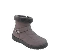 Chums Ladies Wide EE Fit Quilted Side Zip Showerproof Boot with Thermal Lining & Faux Fur Trim Grey 7