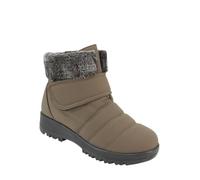 Chums Ladies Wide EE Fit Thermal Lined Touch Fasten Showerproof Boot | Women's Warm Winter Walking Boots, Comfortable Wider Fitting Shoes with Faux Fur Trim, Easy Open & Close Strap