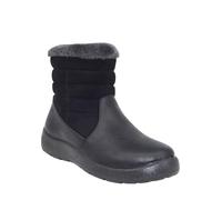 Chums Ladies Wide Fit PU Mock Suede Zip Boot EE Fit Thermal Lined Quilted Panels & Side Zip Comfortable Winter Boots Black 6