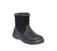 Chums Ladies Wide Fit PU Mock Suede Zip Boot EE Fit Thermal Lined Quilted Panels & Side Zip Comfortable Winter Boots Black 5