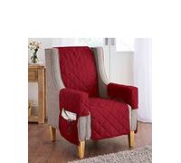 Chums Luxury Plain Quilted Furniture Protectors Reversible, Machine Washable Sofa Covers Easy Fit, Multiple Sizes for Chairs, Two-Seaters, and Three-Seaters Wine Armcaps (13.5" x 10" x 5")