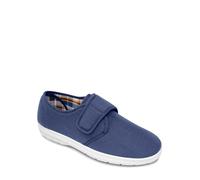 Chums Men's Canvas Touch Fasten Shoe Extra Wide Fit Lightweight, Breathable & Adjustable Navy 8