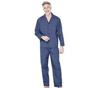 Chums Men's Classic Marlow Check Pyjamas Set with Contrast Piping Nightwear & Loungewear Sets Smart & Practical Design Machine Washable for Easy Maintenance Navy 42-44