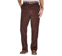 Chums Men's Cotton Corduroy Trouser Stylish & Comfortable Hidden Extra Waistband Pants Brown 32W / 31L