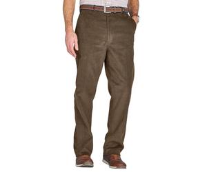 Chums Men's Cotton Corduroy Trouser Stylish & Comfortable Hidden Extra Waistband Pants Olive 42W / 31L