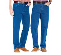 Chums Men's Mens Denim Jeans in Pack of 2 Stretch Fabric Side Elasticated Waistband Stonewash Finish 2 X Blue 36W / 31L