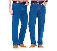 Chums Men's Mens Denim Jeans in Pack of 2 Stretch Fabric Side Elasticated Waistband Stonewash Finish 2 X Blue 46W / 27L
