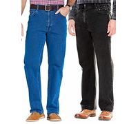 Chums Men's Denim Jeans in Pack of 2 Stretch Fabric Side Elasticated Waistband Stonewash Finish