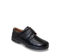 Chums Men's Dr Keller Wide Fit Leather Touch Fasten Shoes - Supportive & Easy-Fit with Cushioned Lining & Rubber Grip Sole Black 10