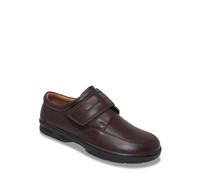 Chums Men's Dr Keller Wide Fit Leather Touch Fasten Shoes - Supportive & Easy-Fit with Cushioned Lining & Rubber Grip Sole Brown 10