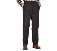 Chums Men's Fleece-Lined Elasticated Thermal Trousers Adjustable Drawcord & Comfort Waist Versatile for Work, Leisure, Indoor & Outdoor Activities Black 40W / 29L