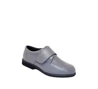 Chums Men's Extra Wide Fit Leather Touch Fasten Shoes (H FIT) | Cushioned Ankle Collar, Adjustable Strap, Classic Smart Style