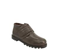 Chums Men's Leather Thermal Lined Touch Fasten Boots, Standard Fit Winter Boots with Faux Fur Insole and Grip Sole Brown 6 UK
