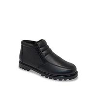 Chums Men's Leather Thermal Lined Twin Zip Winter Boots, Fleece Insole, Grip Sole, Standard Fit (Sizes 6-12) Black 9 UK