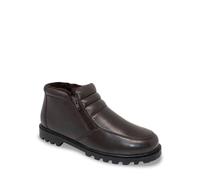 Chums Men's Leather Thermal Lined Twin Zip Winter Boots, Fleece Insole, Grip Sole, Standard Fit (Sizes 6-12) Brown 10 UK