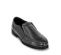 Chums Men's Leather Wide Fit Slip On Shoes with Rounded Toe | Wider (G) Fitting, Smart Casual Shoes, with Elasticated Gusset