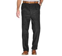 Chums Men's Luxury Cotton HIGH-Rise Trousers with Hidden Extra Self-Adjusting Waistband Black 50W / 33L