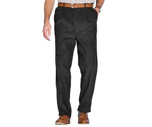 Chums Men's Luxury Cotton HIGH-Rise Corduroy Trousers | Hidden Extra Self-Adjusting Waistband, Higher Waist Pants
