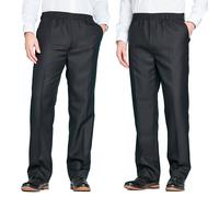 Chums Men's Pack of 2 Elasticated Waist Pull-On Trousers in Black | Size: 42L Chums Black 42L