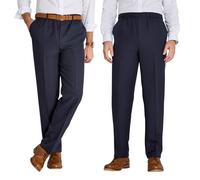 Chums Men's Pack of 2 Elasticated Waist Pull-On Trousers with Drawcord Navy 32W / 29L