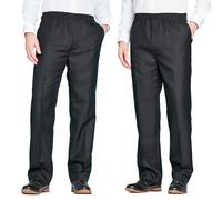 Chums Men's Pack of 2 Elasticated Waist Pull-On Trousers with Drawcord Black 42W / 31L