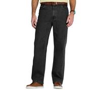 Chums Men's Denim Jean in Stretch Fabric Side Elasticated Waistband for Comfort Stonewash Finish Black 44W / 31L